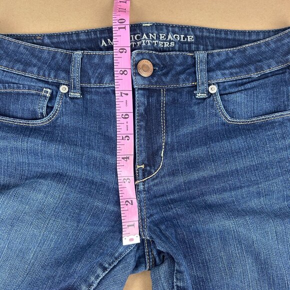 American Eagle Skinny Stretch Jeans Womens 10 Short Blue Cotton Spandex - Picture 5 of 8